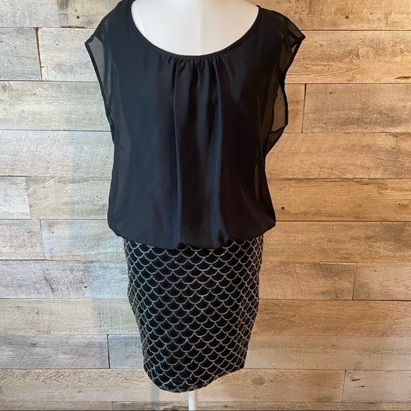 🛍3/$30 As U Wish black sequinned dress in size  medium - Picture 1 of 10